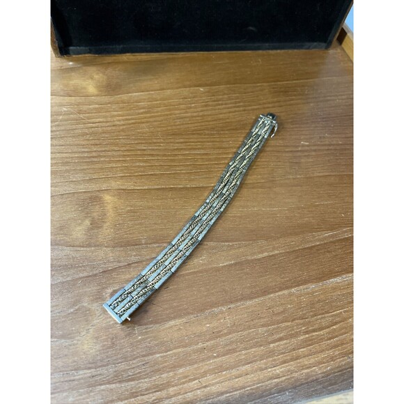 Vintage Rossa 1959 Gold-Tone Wide Chain & Bar Link Bracelet Mid Century Design - Picture 9 of 9